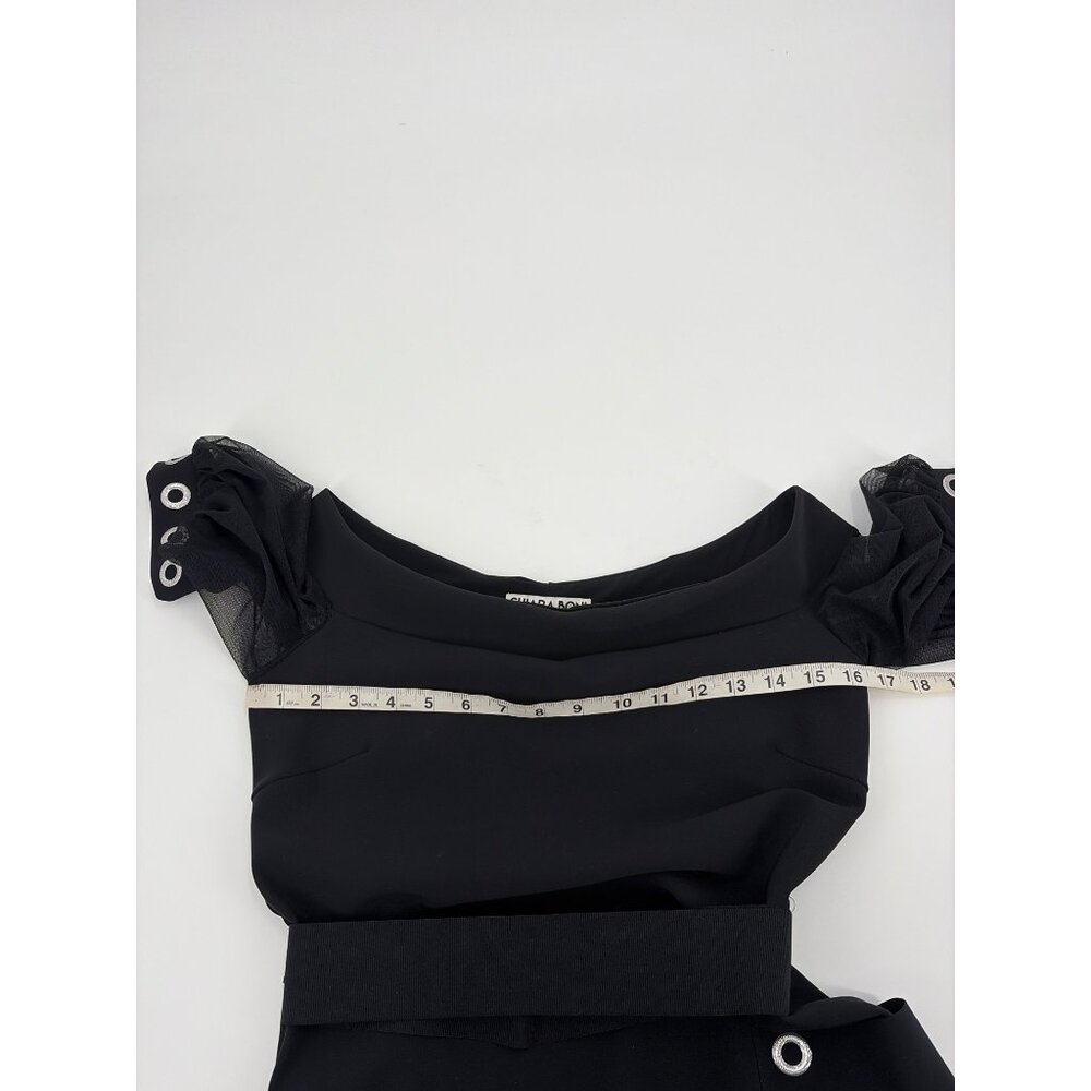 Chiara Boni La Petite Robe Galena Grommet Jersey Cocktail Dress Black Womens M - Picture 7 of 10